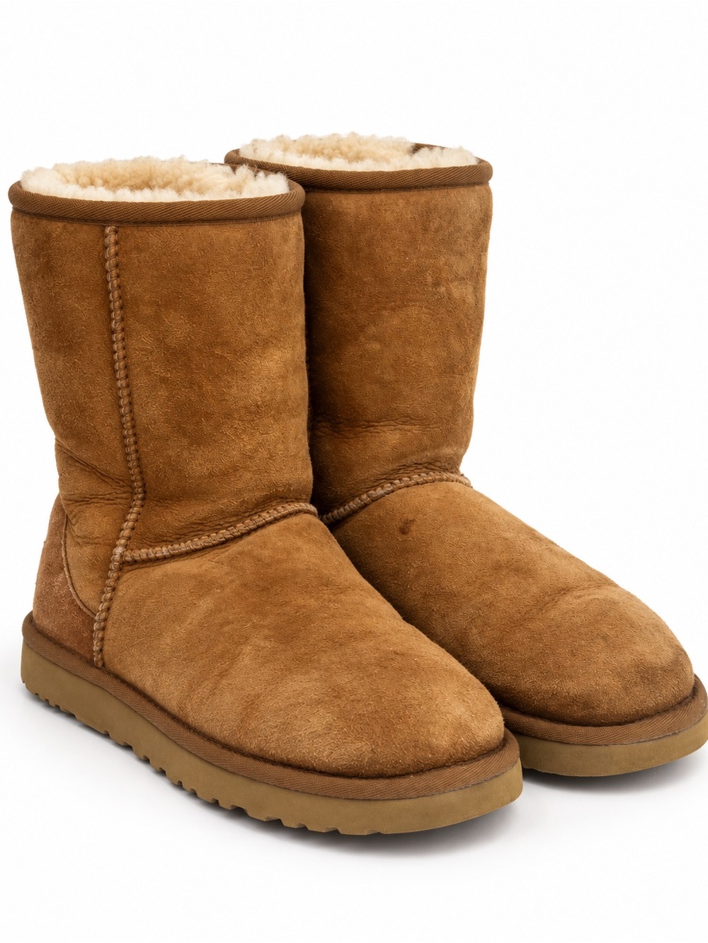 UGG Australia Classic Short Chestnut Sheepskin Suede Boots Women’s Size 8